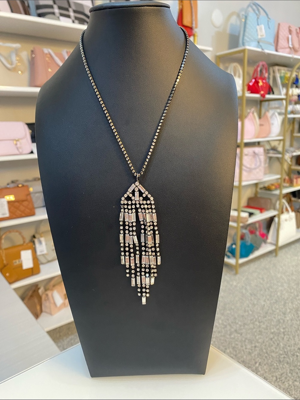 Kenneth Lane Art deco style elaborate SAUTOIR necklace (circa 1995)